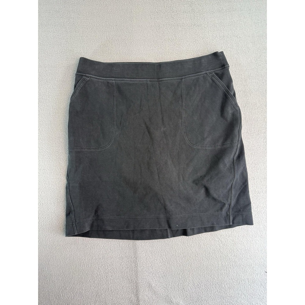 Duluth Trading Co Skort Womens L Black Cotton Stretch Lined Pockets Hiking